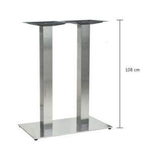 Piètement ULTRA PLAT inox double carré Mange debout