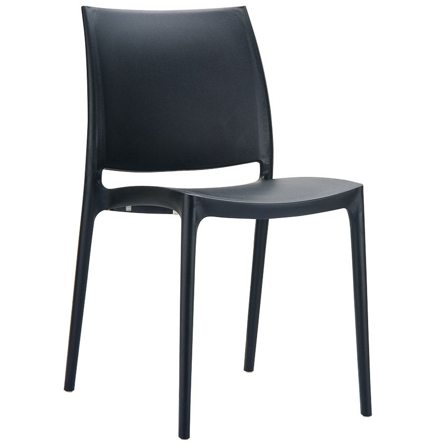 Chaise design 'PABLO' en matière plastique noir