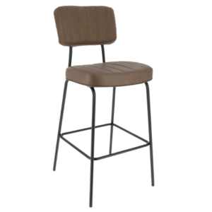 Tabouret Vintage Simili Cuir – Marron