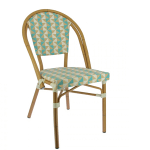 Chaise Bistrot Riviera Azur – tressage géométrique (extérieure, empilable (Copie)