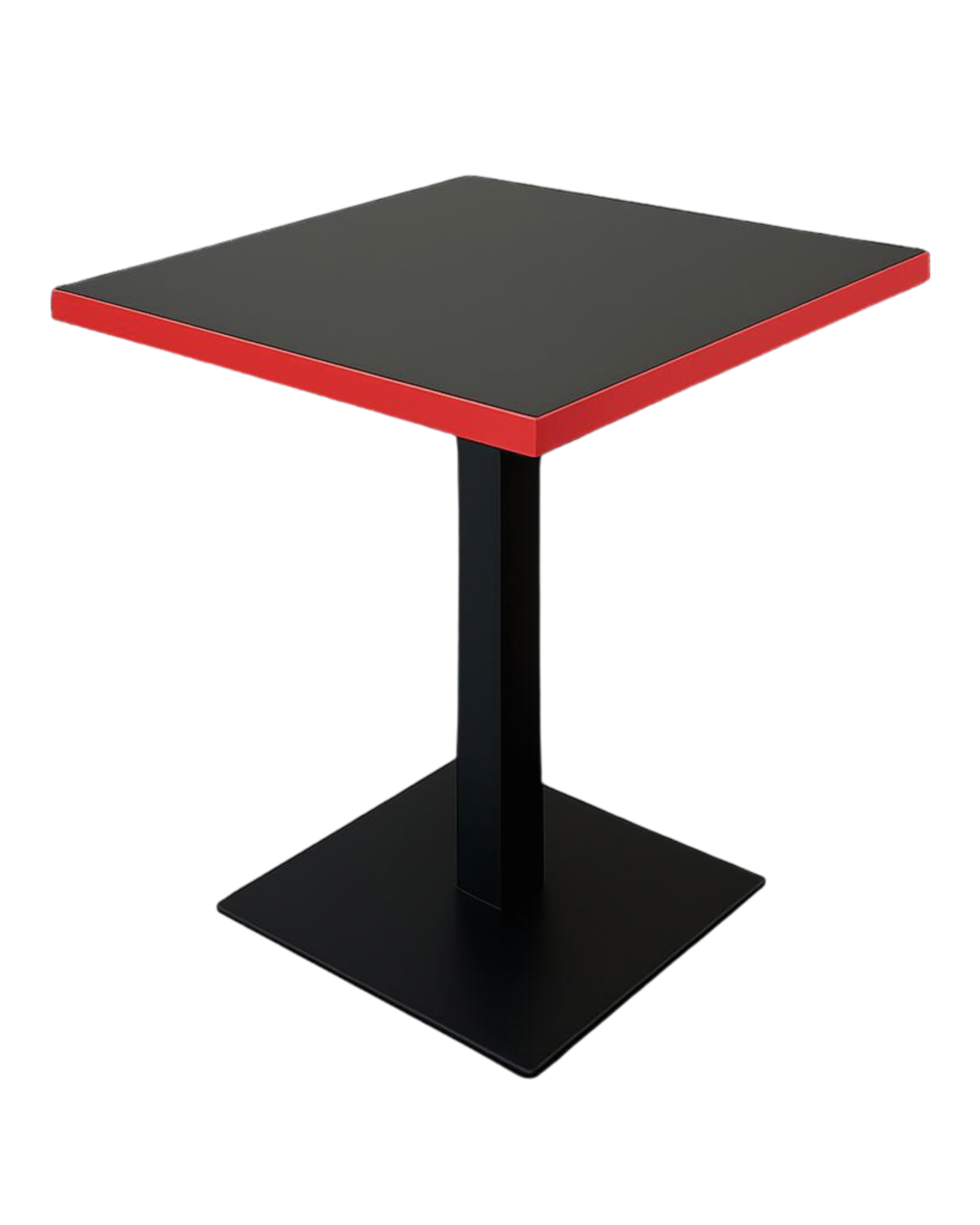 Table Restaurant SOHO – Plateau Noir Design avec Bordure Colorée Rouge, Jaune ou Orange